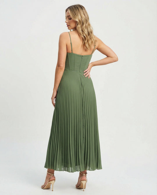 Nord Taschen | Midi Ärmellos Kleid Mit Gefälteltem Tüll-Bustier