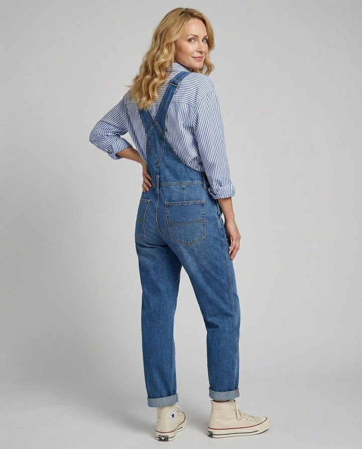 Damen Latzhose Jeans gerade