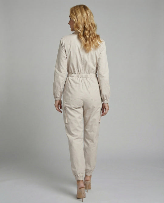 Damen Jumpsuit Elegant mit Cargo Taschen - Arvani