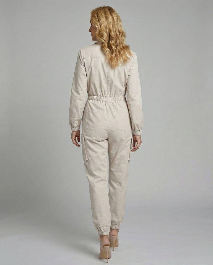 Damen Jumpsuit Elegant mit Cargo Taschen
