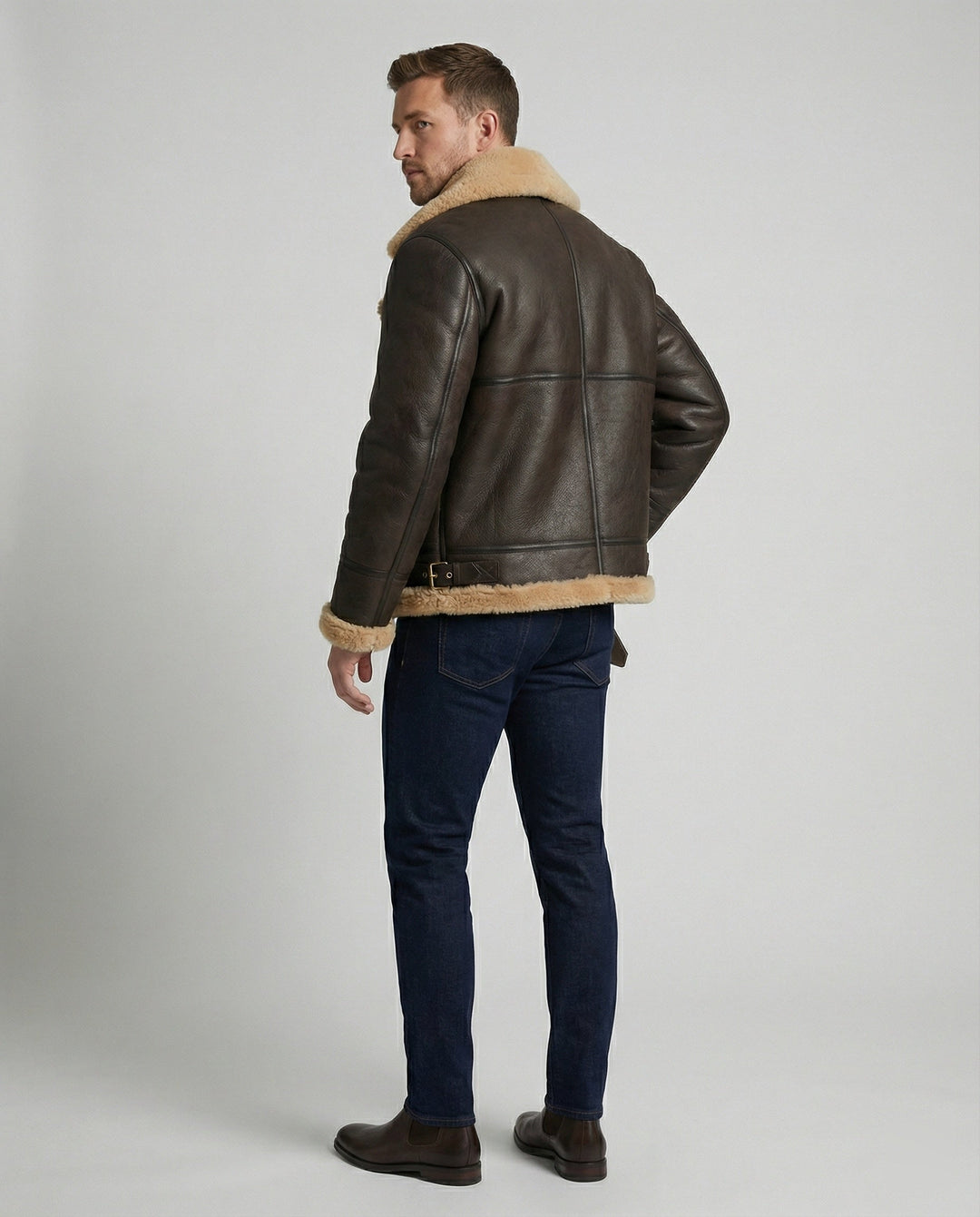 Luxus Lammfell Pilotjacke