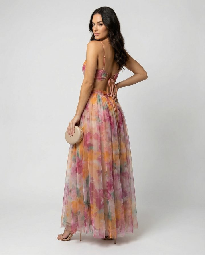 Elegantes Maxikleid im Schönen Blumenmuster für festliche Anlässe | Nord Taschen