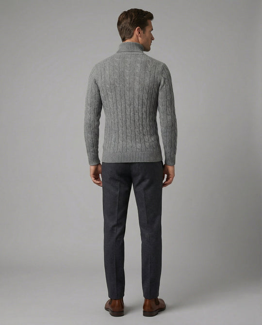 Rollkragenpullover Rippmuster Herren