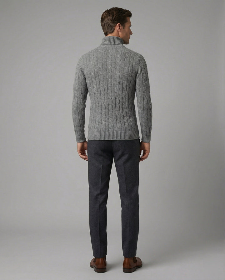 Rollkragenpullover Rippmuster Herren