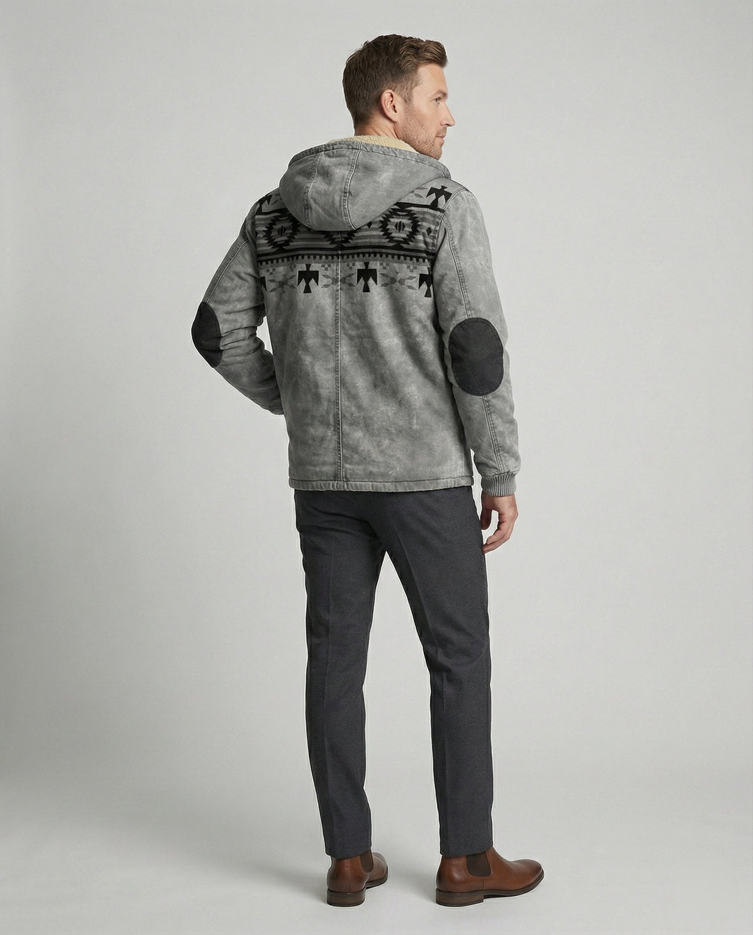 Tribal Print Kapuzenjacke Herren