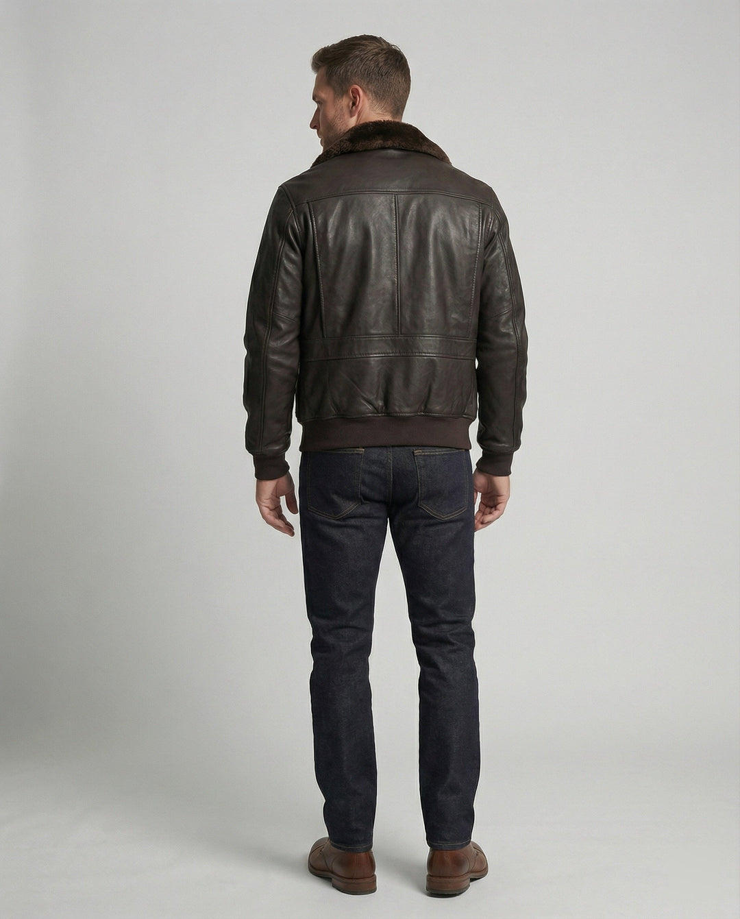 Stylische Warme Lederjacke