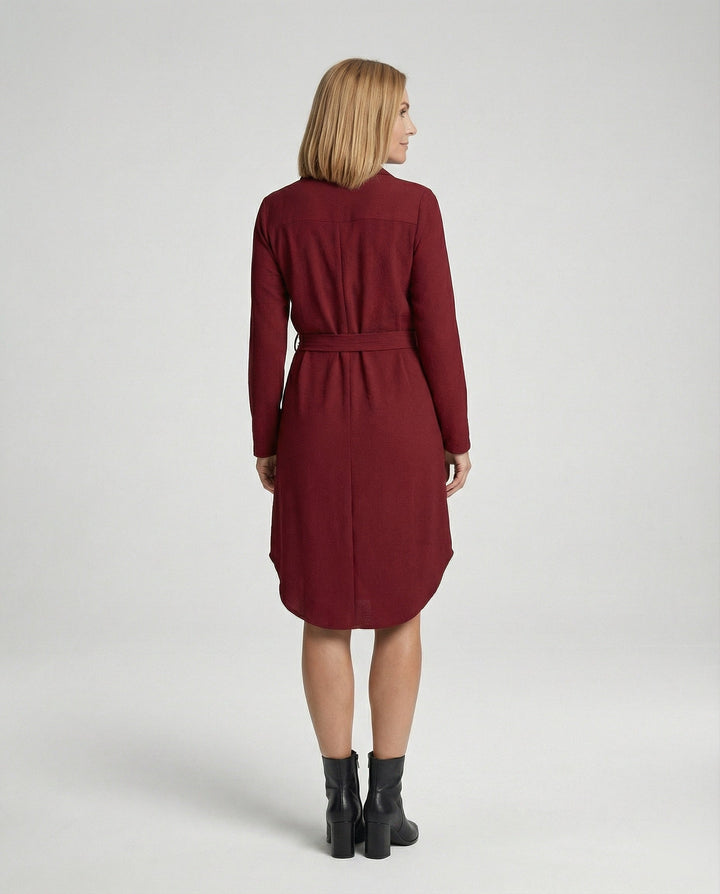 Freizeitkleid Damen knielang mit Knopfleiste
