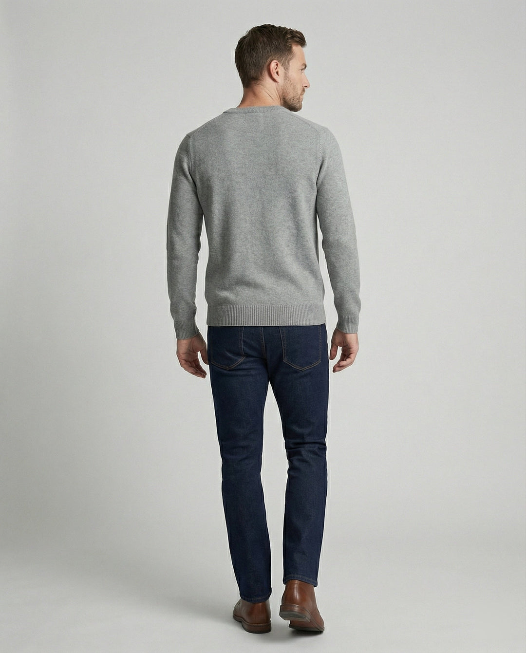 V-Ausschnitt Baumwollpullover