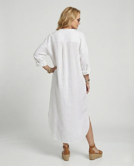 Damen Leinenkleid Kaftan lang