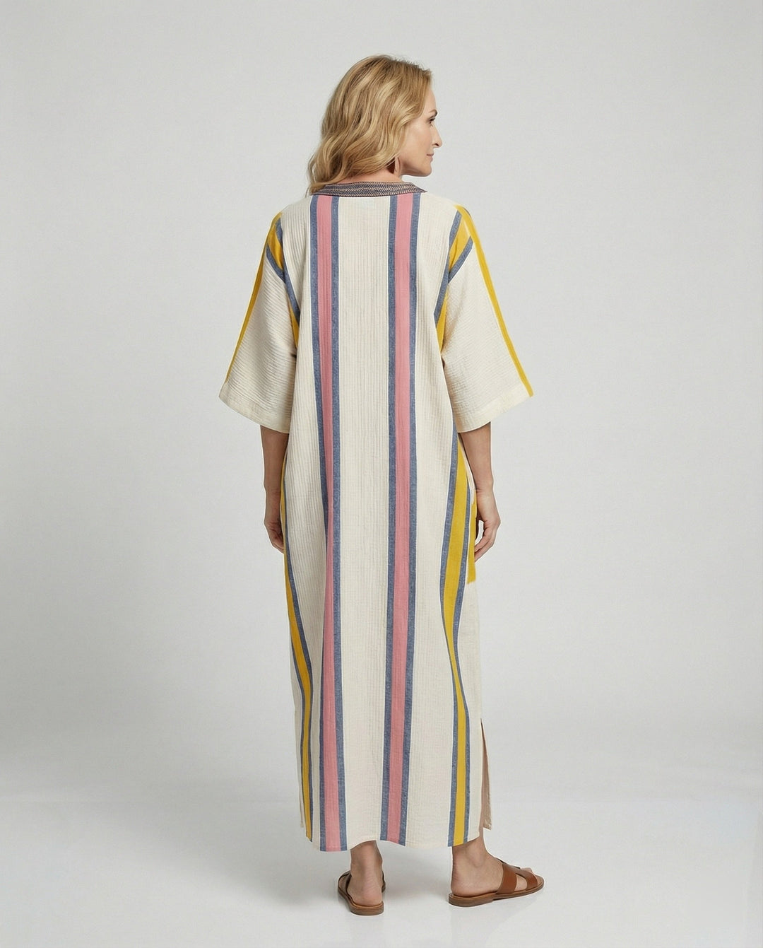 Leinen Kaftan Maxikleid Damen