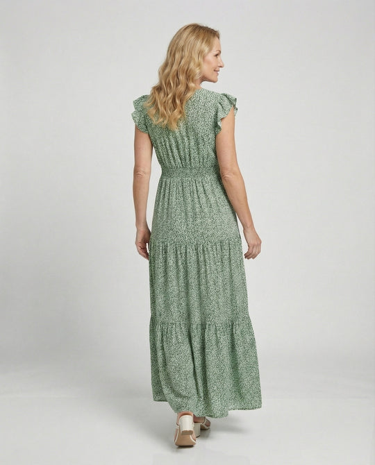 Damen Maxikleid Sommer Smock Oberteil