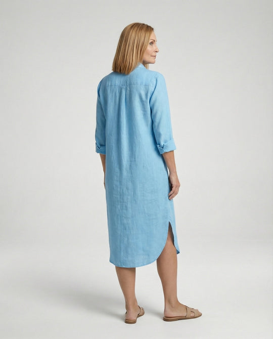 Damen Hemdkleid Oversize Midi