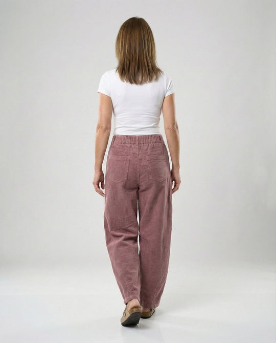 Damen Cordhose Damen weit High Waist