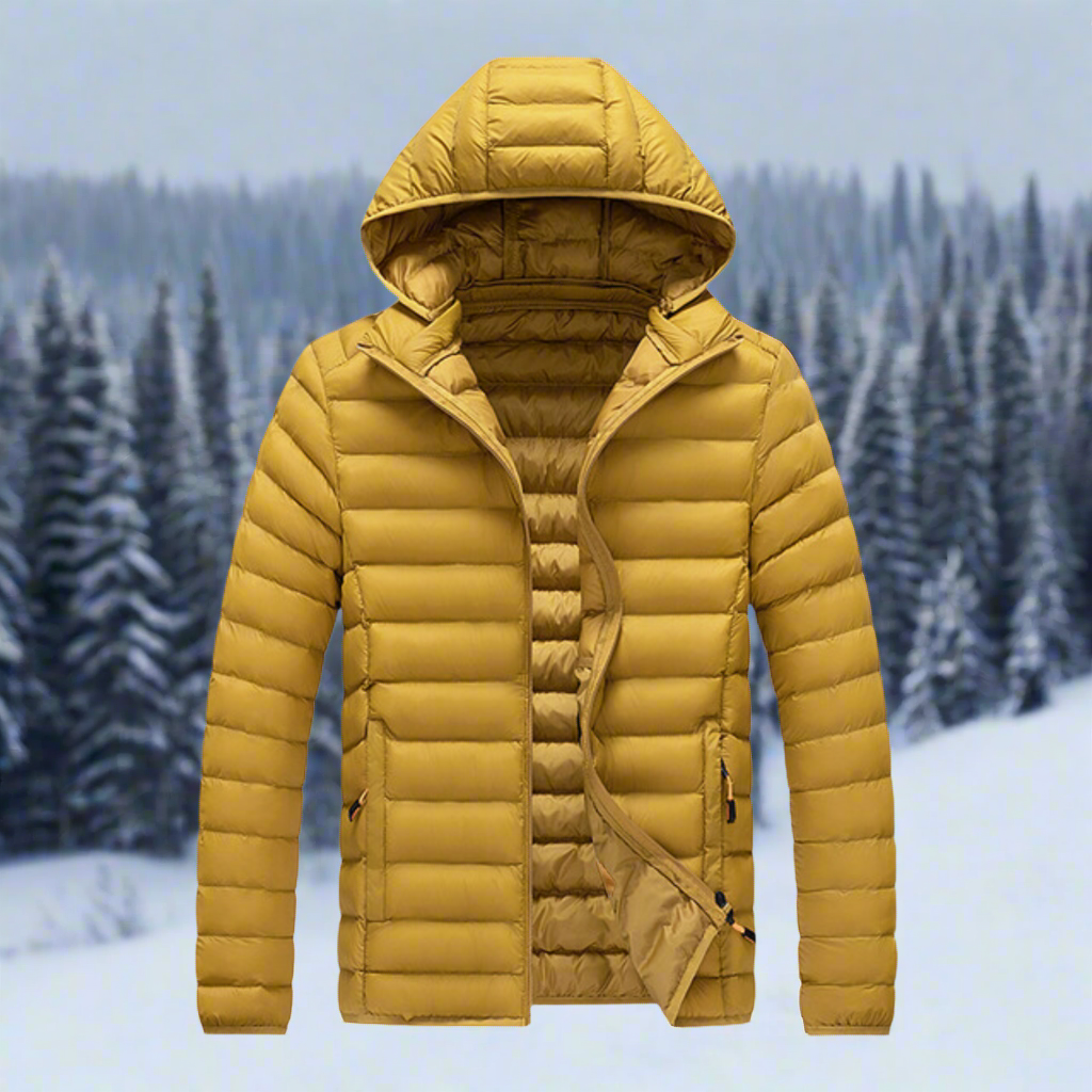 Daunenjacke Leichtes Steppdesign Abnehmbare Kapuze Winddicht und Warm