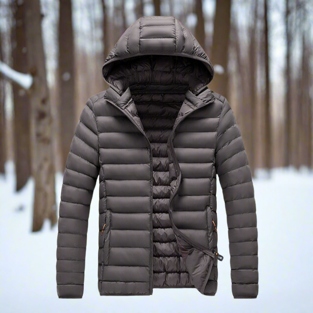 Daunenjacke Leichtes Steppdesign Abnehmbare Kapuze Winddicht und Warm