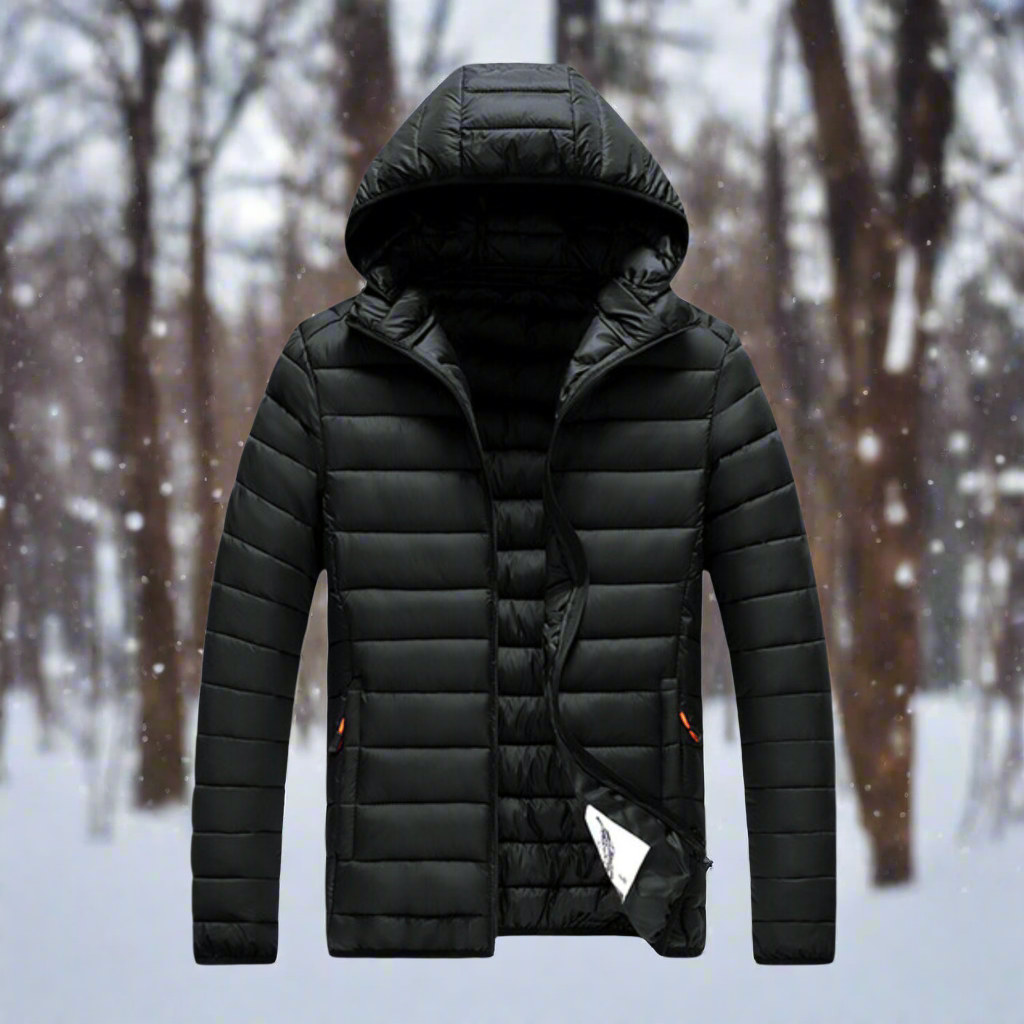 Daunenjacke Leichtes Steppdesign Abnehmbare Kapuze Winddicht und Warm