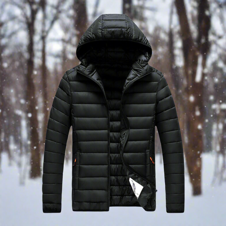 Daunenjacke Leichtes Steppdesign Abnehmbare Kapuze Winddicht und Warm