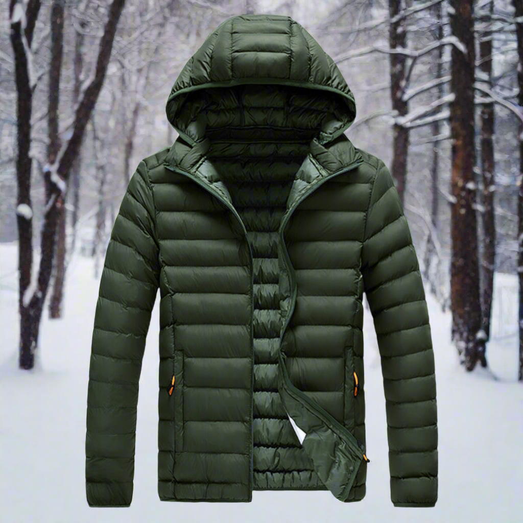 Daunenjacke Leichtes Steppdesign Abnehmbare Kapuze Winddicht und Warm