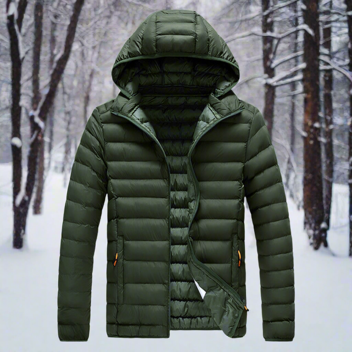 Daunenjacke Leichtes Steppdesign Abnehmbare Kapuze Winddicht und Warm