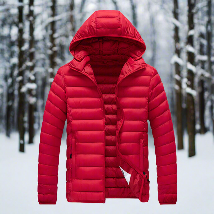 Daunenjacke Leichtes Steppdesign Abnehmbare Kapuze Winddicht und Warm