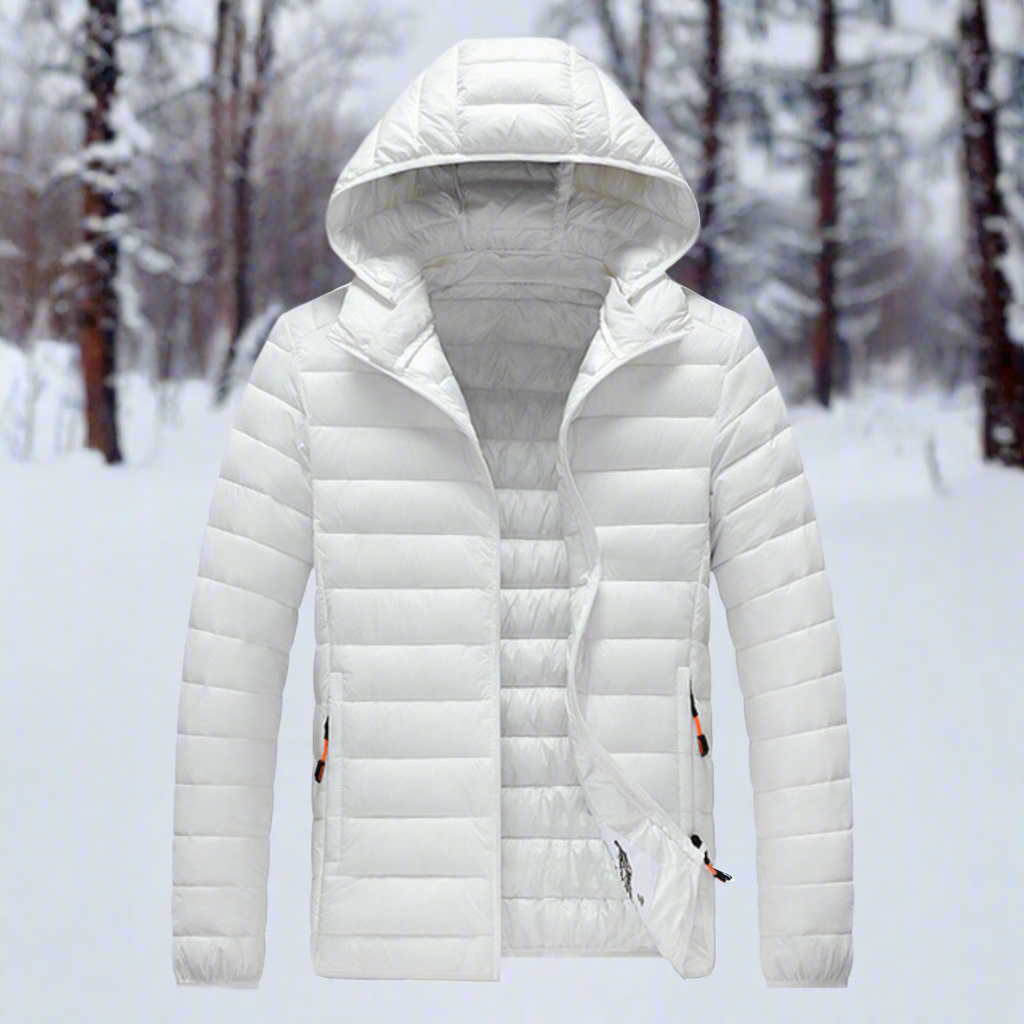 Daunenjacke Leichtes Steppdesign Abnehmbare Kapuze Winddicht und Warm