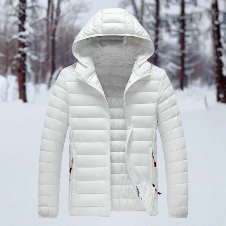 Daunenjacke Leichtes Steppdesign Abnehmbare Kapuze Winddicht und Warm