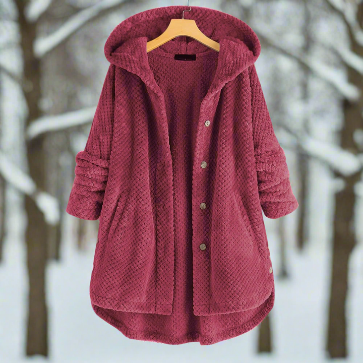 Bademantel - Strukturiertes Fleece - Lange und Lockere Passform - Knopfverschluss mit Taschen