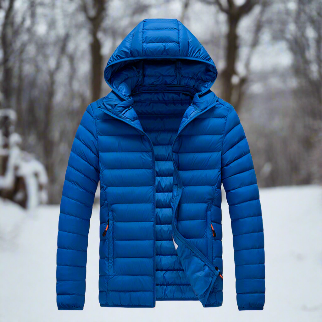 Daunenjacke Leichtes Steppdesign Abnehmbare Kapuze Winddicht und Warm