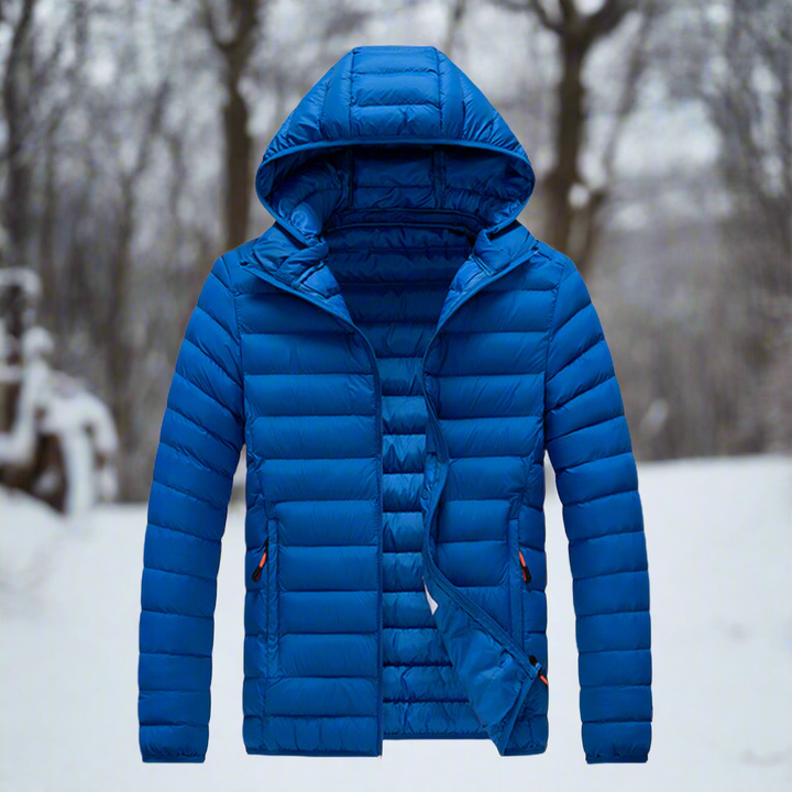 Daunenjacke Leichtes Steppdesign Abnehmbare Kapuze Winddicht und Warm