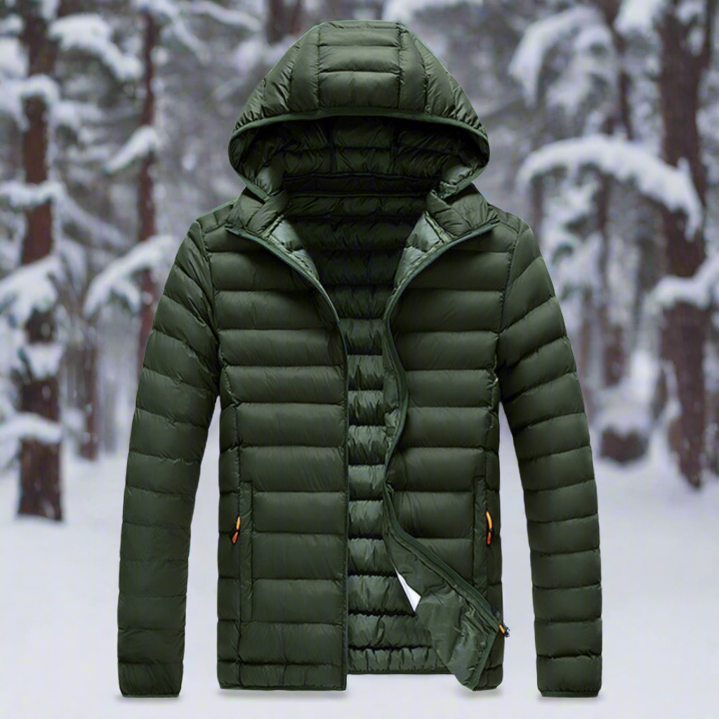 Daunenjacke Leichtes Steppdesign Abnehmbare Kapuze Winddicht und Warm