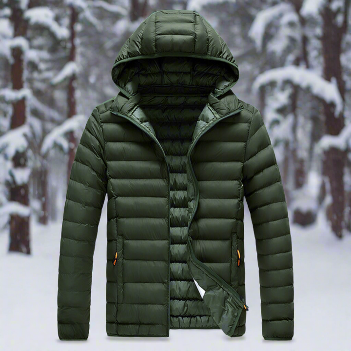 Daunenjacke Leichtes Steppdesign Abnehmbare Kapuze Winddicht und Warm