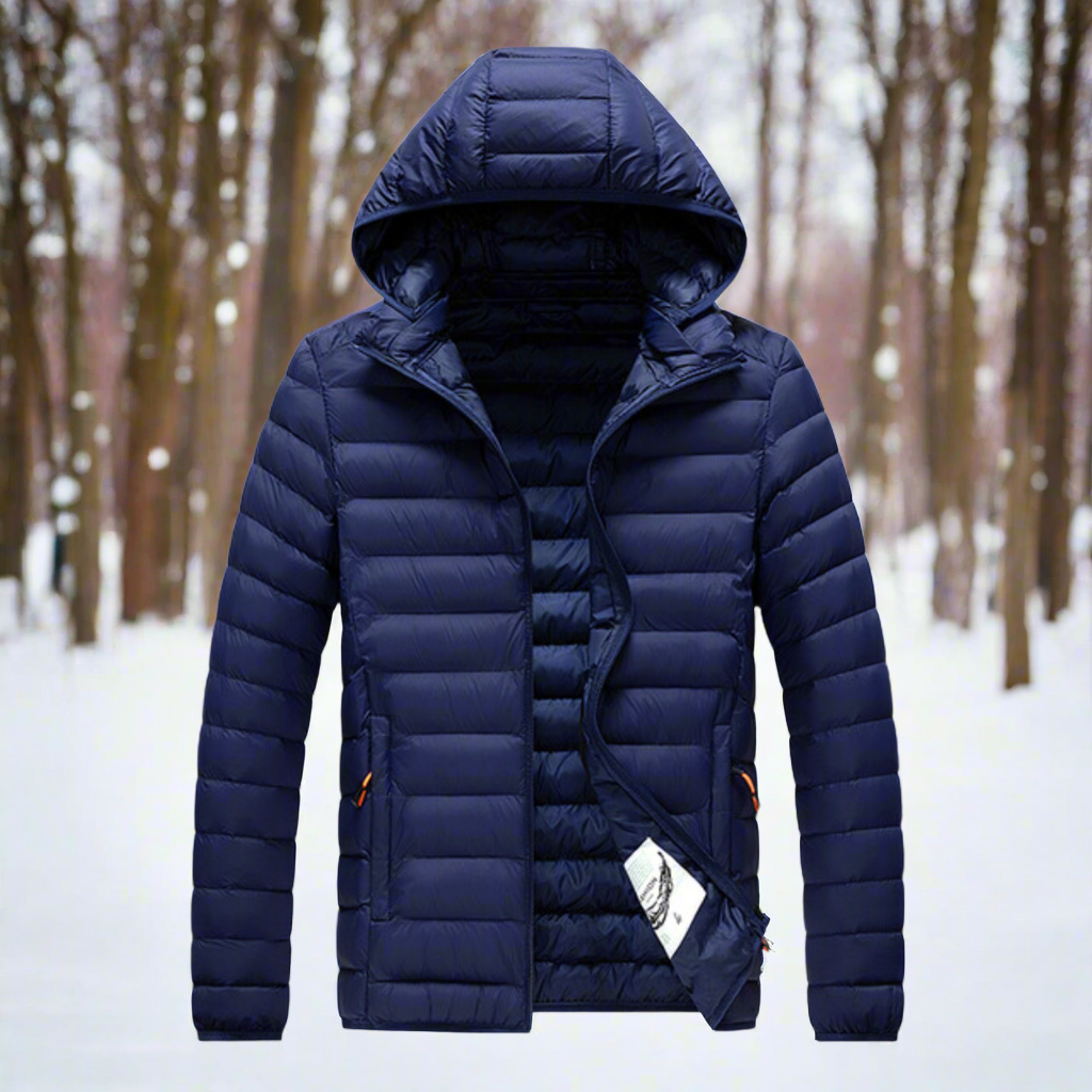 Daunenjacke Leichtes Steppdesign Abnehmbare Kapuze Winddicht und Warm