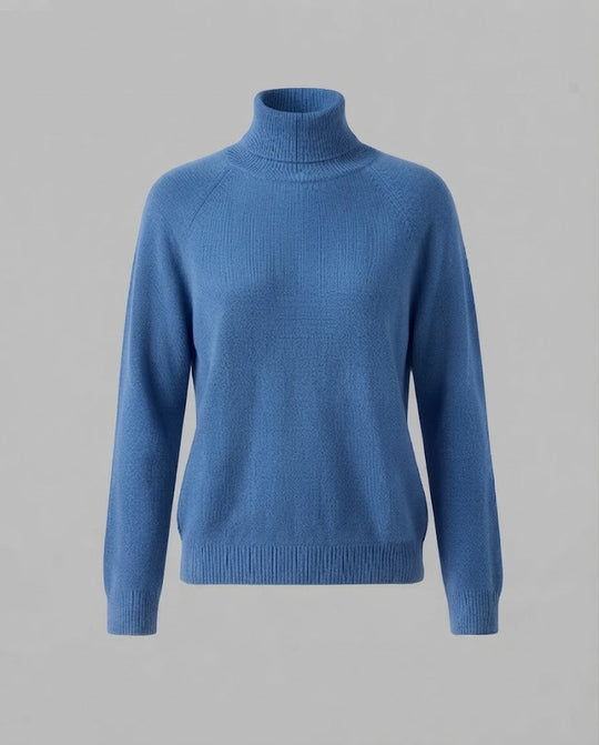 Damen Feinstrick-Rollkragenpullover aus Kaschmir-Mix mit Raglanärmeln und feinem Rippbund Nord Taschen