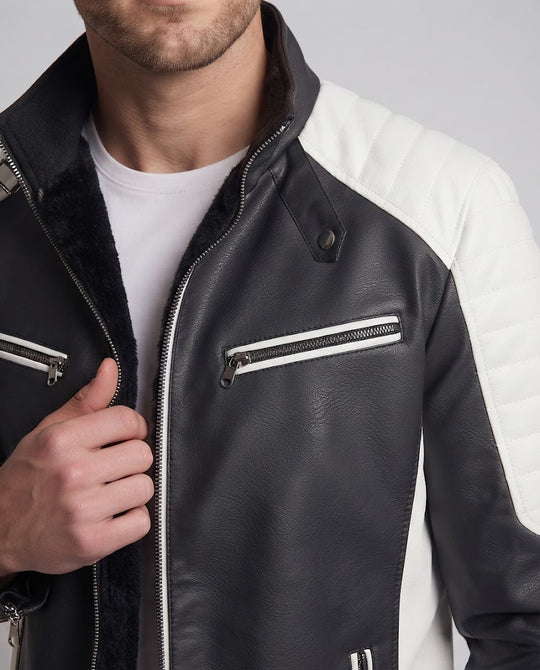 Herren Lederjacke mit Steppdetails Nord Taschen