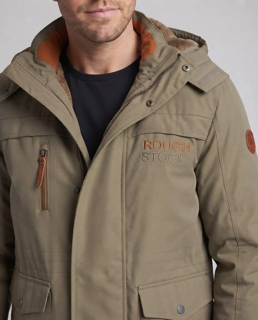 Herren Expeditionsparka mit Teddyfleece-Innenfutter, hoher Wetterschutz und Utility-Taschen Nord Taschen