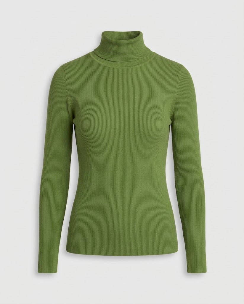 Schmal geschnittener Strickpullover mit Stehkragen