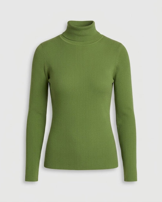 Schmal geschnittener Strickpullover mit Stehkragen