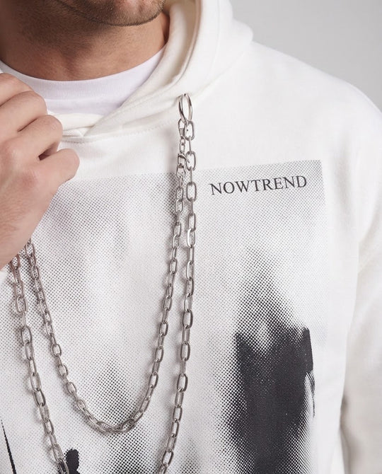 Herrenmode Hoodie mit kreativem Druck Nord Taschen