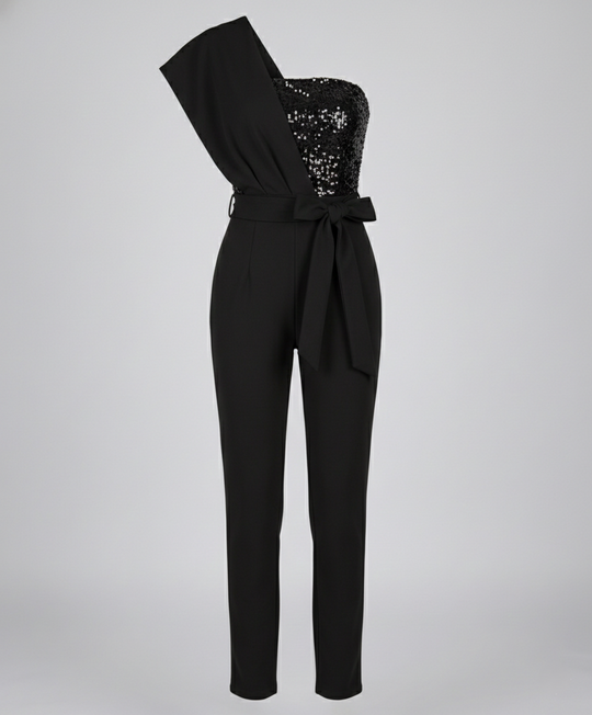 Patchwork Pailletten Jumpsuit Damen