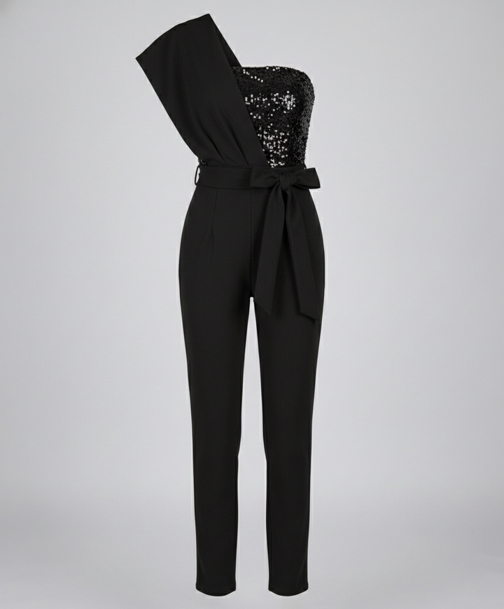 Patchwork Pailletten Jumpsuit Damen