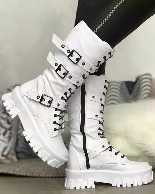 Stiefel Mit Reißverschluss Und Schnallen - Vittorelli