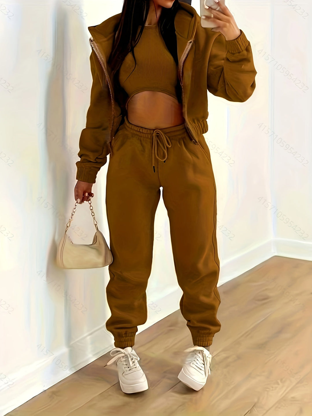 Kapuzenjacke & Tanktop & Jogginghose Drei Teilige Satz Outfits - Arvani