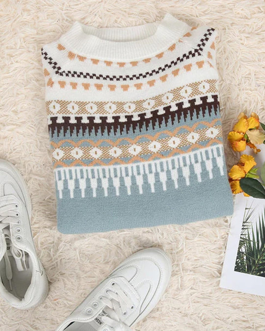Stilvolle gNord Tascheneizte Boho Pullover