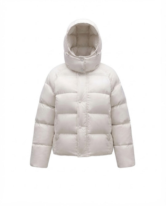 Kurze Damen-Steppjacke mit Kapuze, wattiert