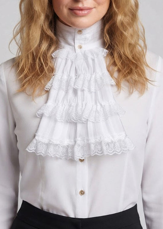 Damen Rüschenshirt mit elegantem Kragen Nord Taschen