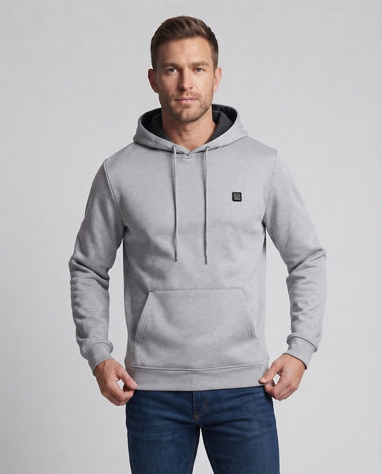 Herren Kapuzenpullover aus softem Fleece mit Kängurutasche und minimalistischer Logoapplikation Nord Taschen