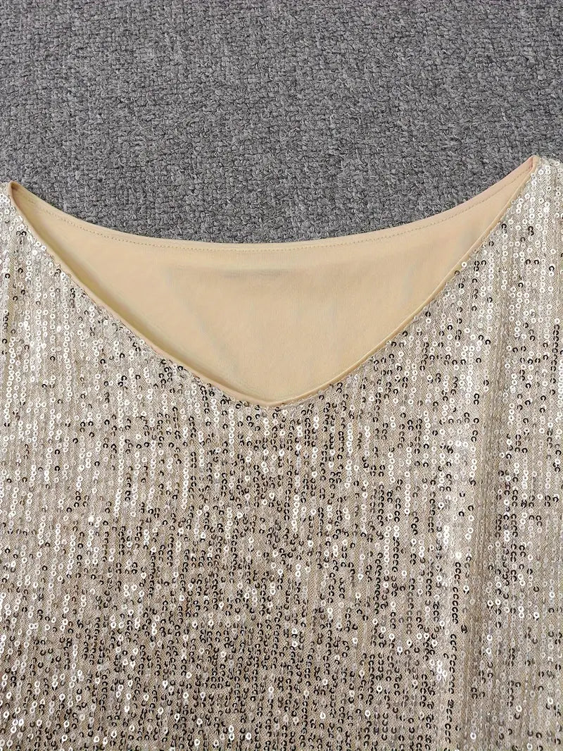 Party Paillettenkleid mit Kontrast