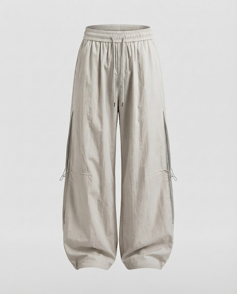 Herren Extraweite Tech-Baggy-Hose mit Mesh‑Paneelen, D‑Ring‑Verstellung und elastischem Saum Nord Taschen