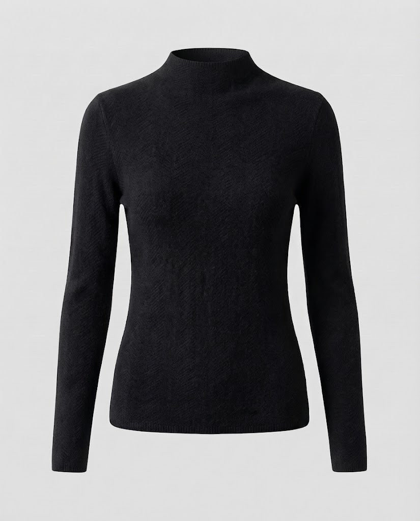 Damen Feiner Minimalistischer Stehkragenpullover aus anschmiegsamem Feinstrick Nord Taschen