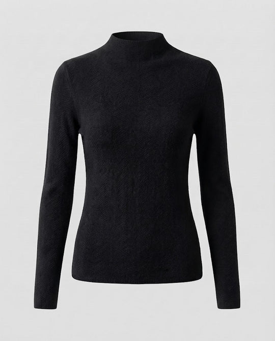 Damen Feiner Minimalistischer Stehkragenpullover aus anschmiegsamem Feinstrick Nord Taschen